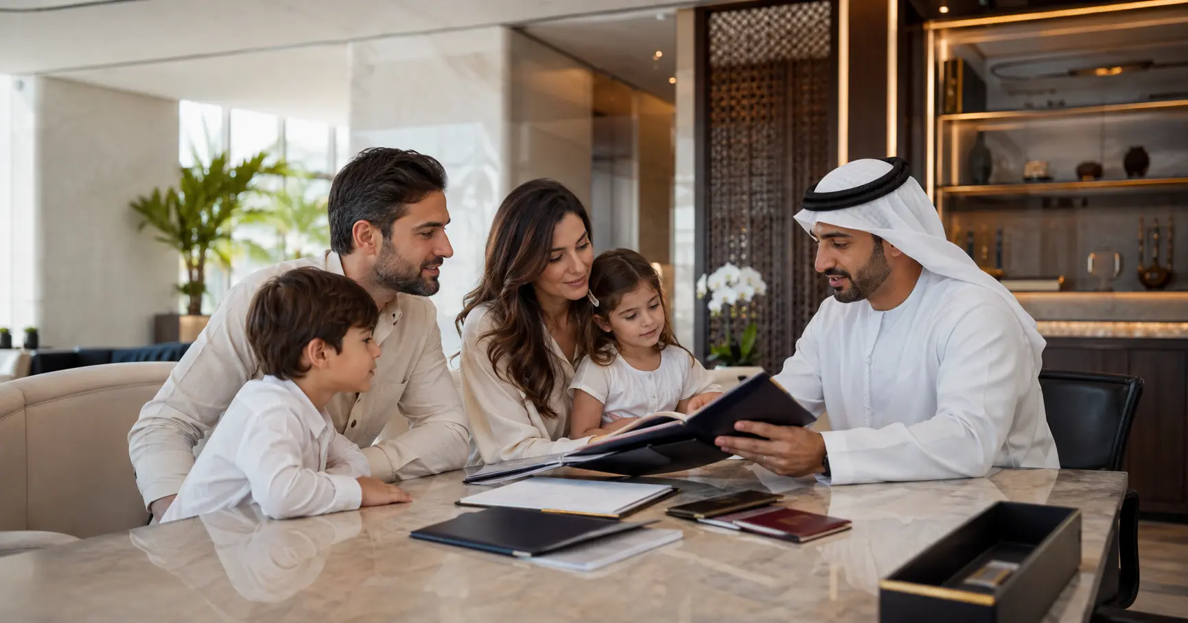 UAE advisor helping an international family organise residency documentation